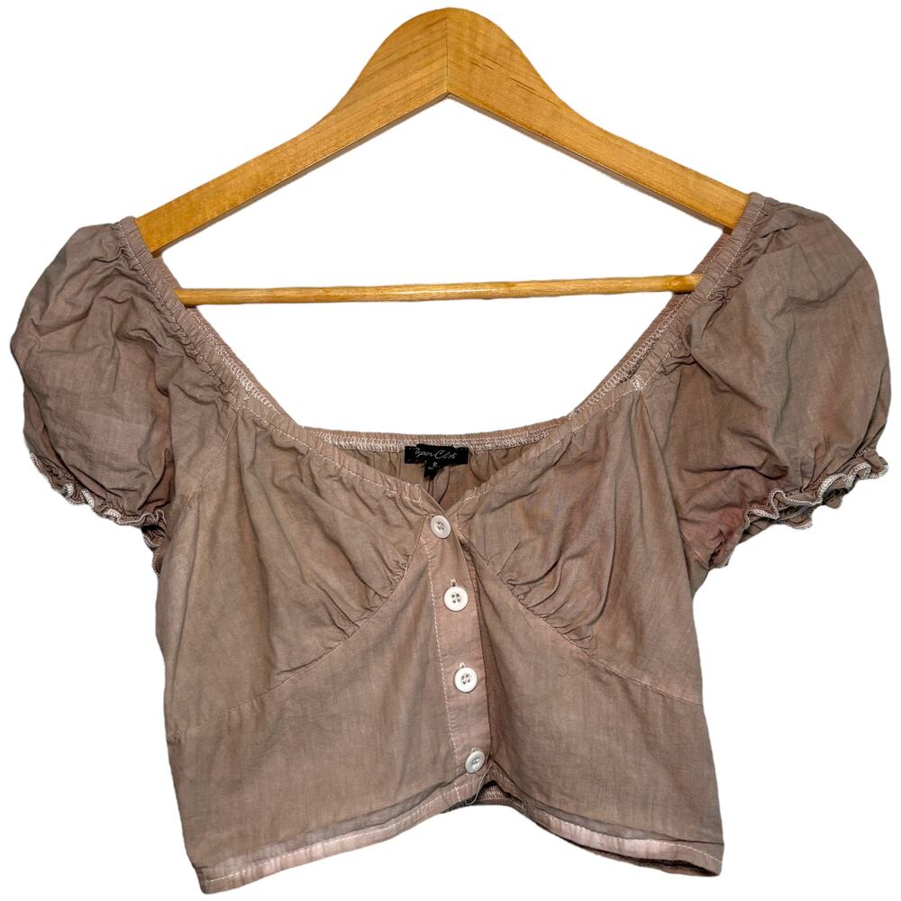 Paper Classics puff sleeve peasant crop top